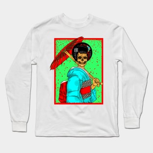 Geisha skull Long Sleeve T-Shirt